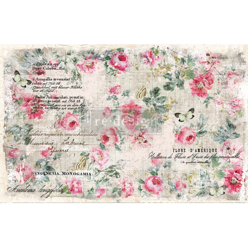Redesign Decoupage D&#xE9;cor Tissue Paper - Floral Wallpaper - 1 sheet (19&#x22; x 30&#x22;)