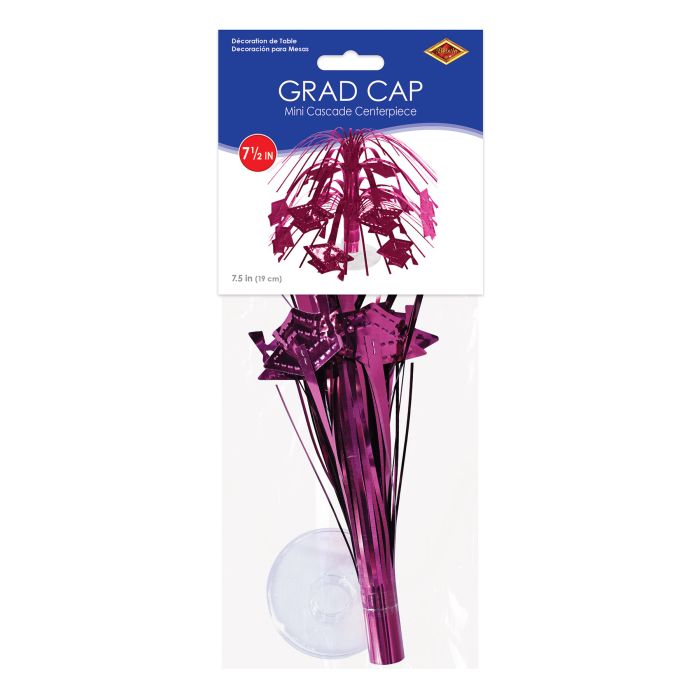 12 Pack Beistle Burgundy Grad Cap Mini Cascade Centerpiece