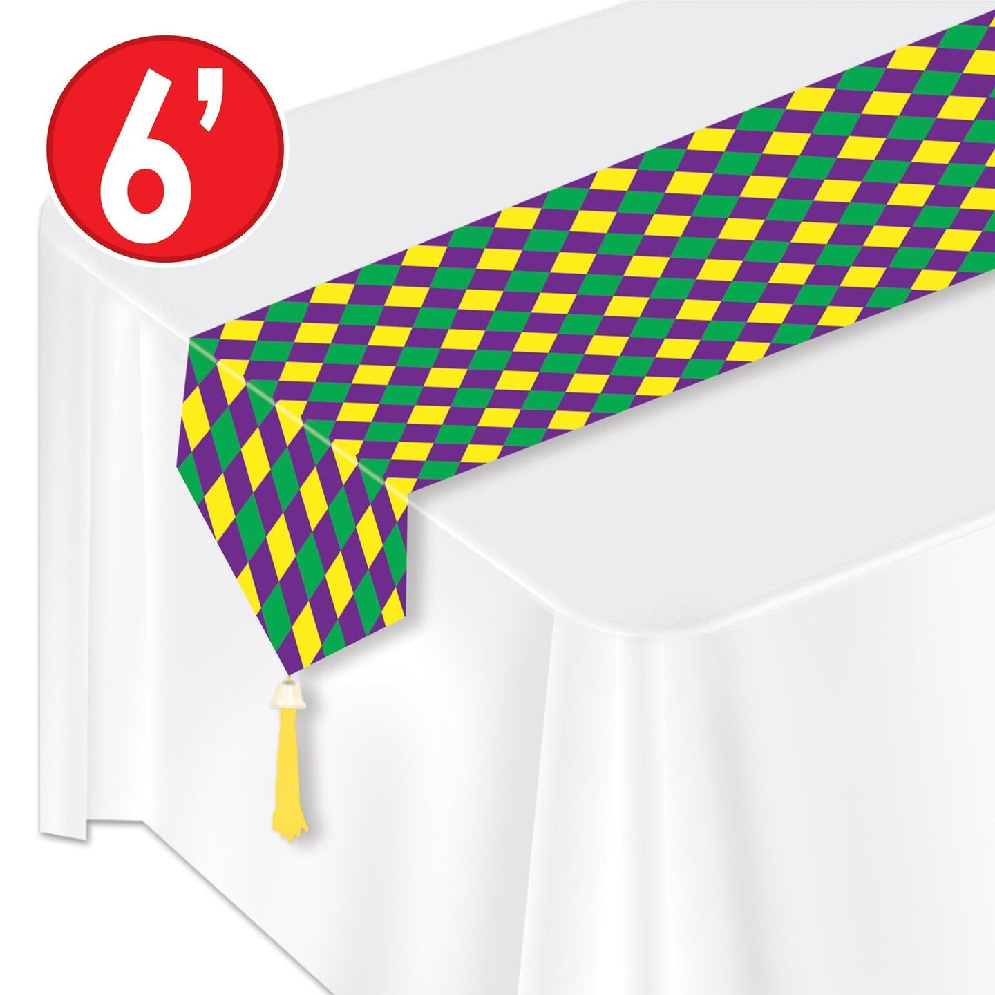12 Pack Bulk Mardi Gras Printed Mardi Gras Paper Table Runner