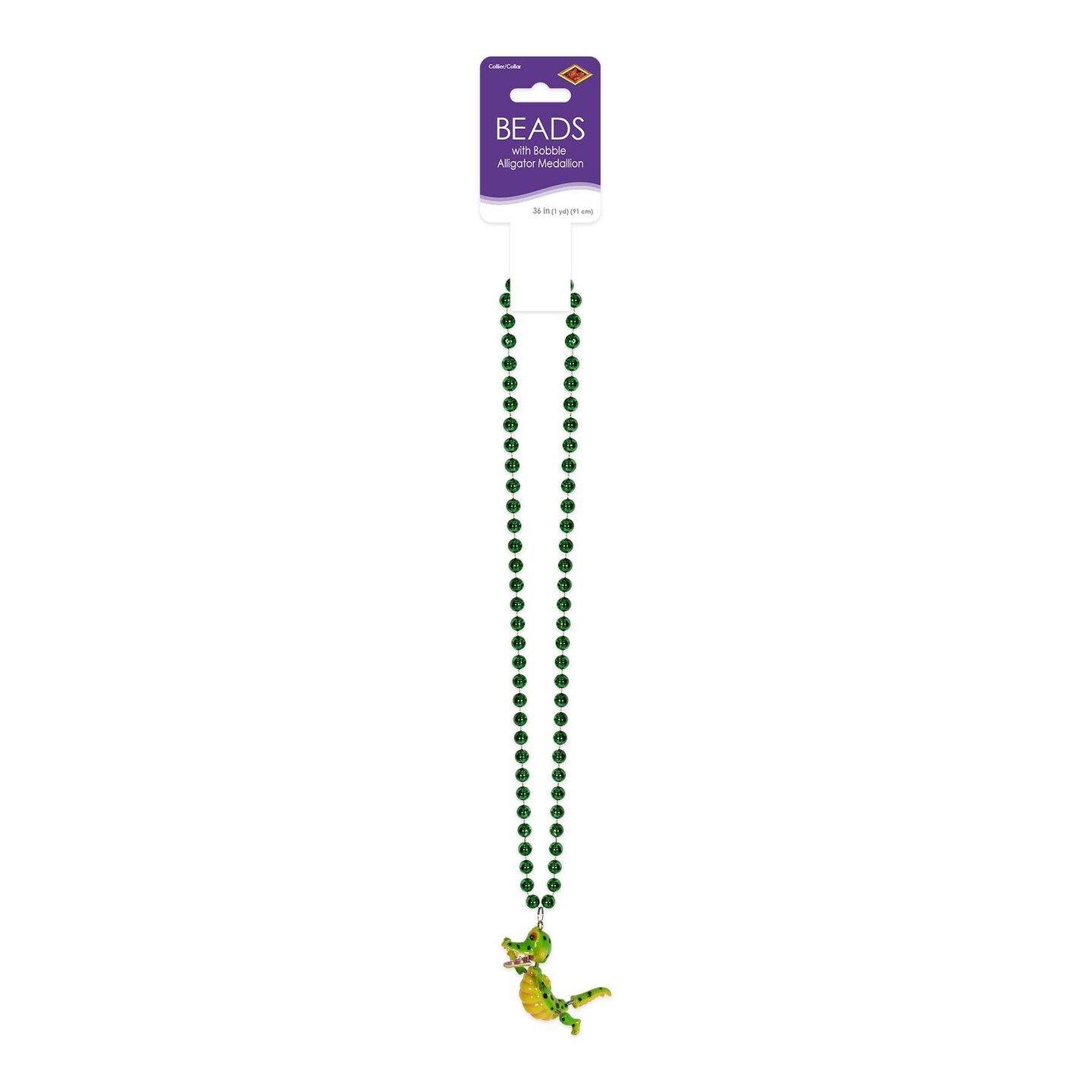 12 Pack Beistle Bead Necklace with Bobble Alligator Medallion