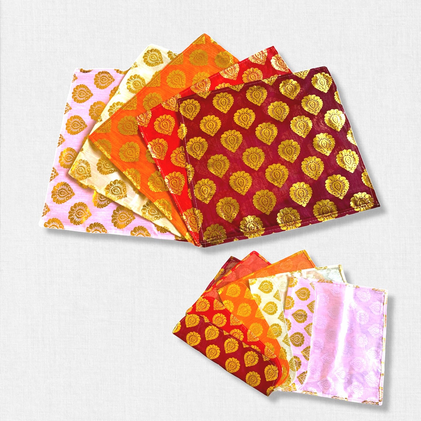 5 Assorted Brocade Sari Bags with Zipper Closure Clothes Organizer Sari Storage Bag for Wardrobe and Gifting Storage Wedding Favor Cloth Case Birthday