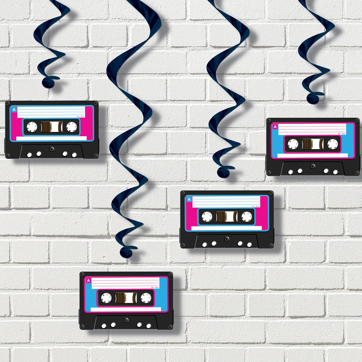 6 Pack Beistle Cassette Tape Party Whirls