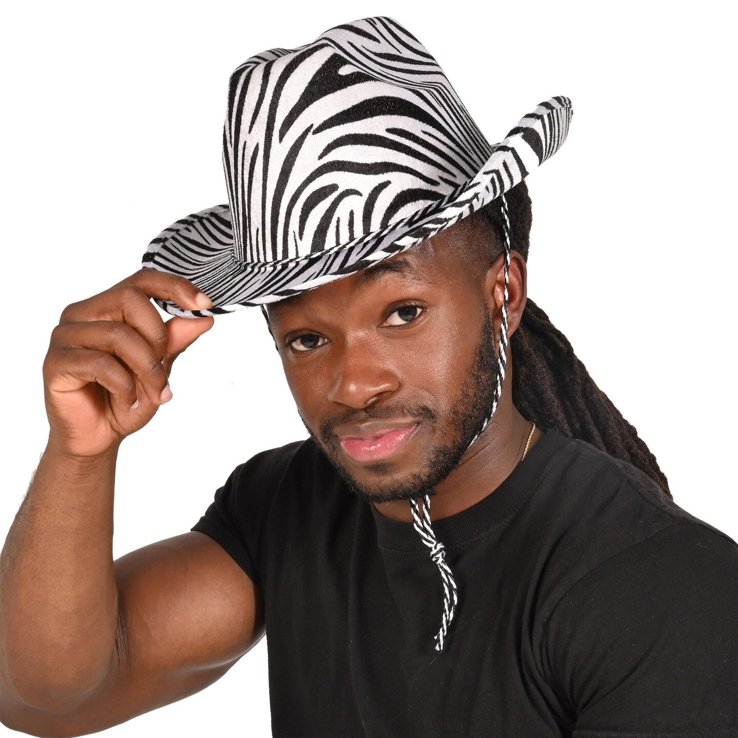 6 Pack Beistle Zebra Print Cowboy Hat