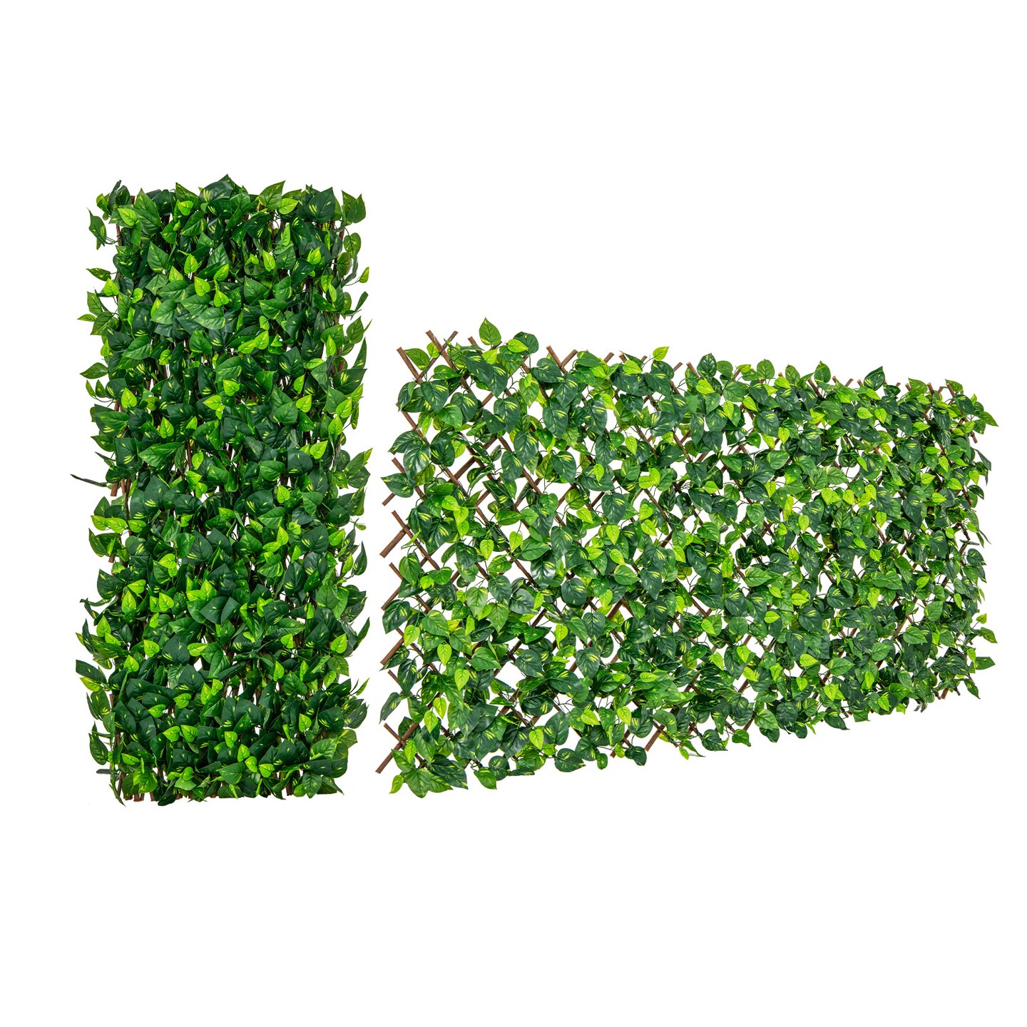 Green Decorative Faux Fence Privacy Screen with Willow Frame Suitable for Indoor Or Outdoor Use