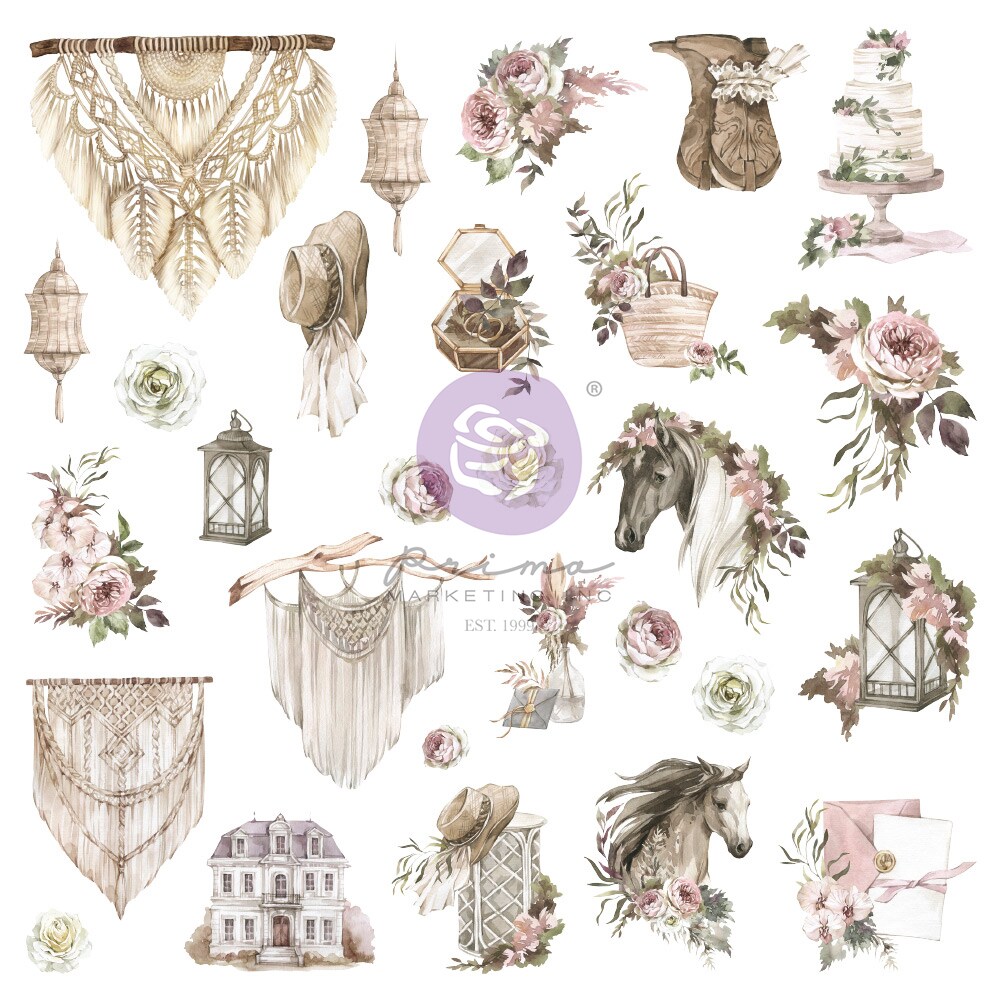 Bohemian Heart Ephemera - 56 pcs paper 