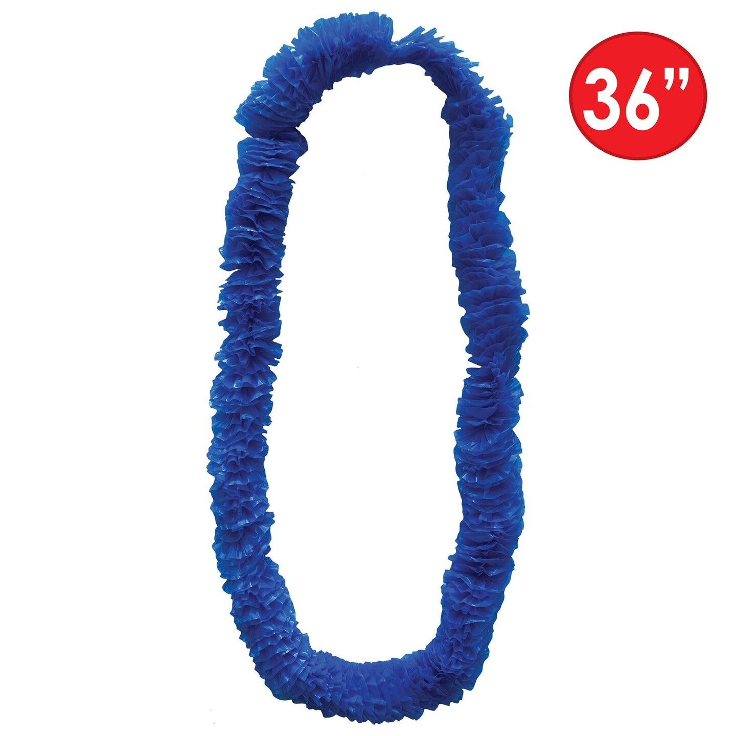 50 Pack Bulk Luau Party Blue Soft-Twist Poly Leis with Labeled Box