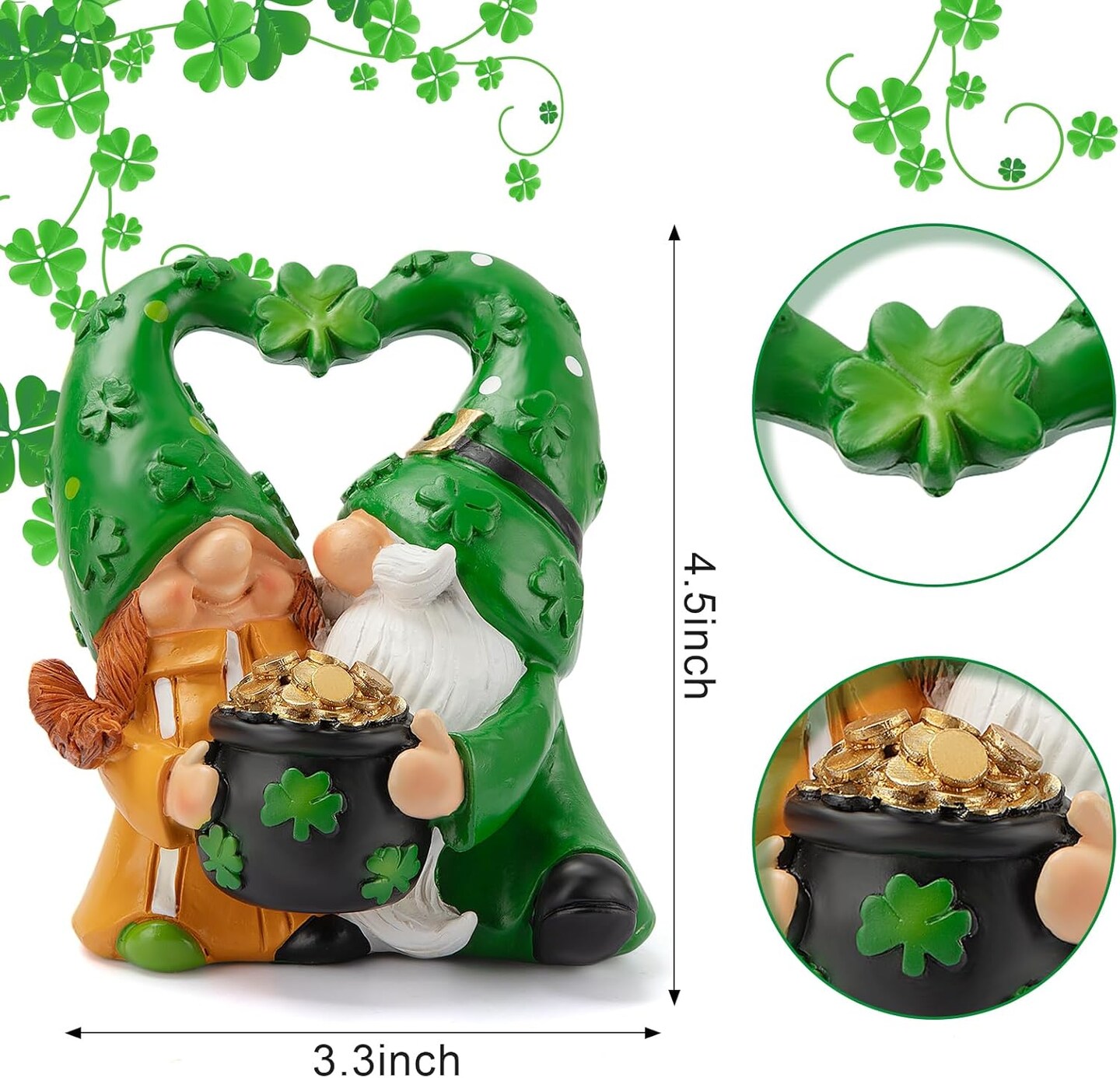 St Patrick's Day Gnomes Spring Irish Gnome Decorations Gifts Shamrock Gnomes St Patrick's Day Decorations for Home Tiered Tray Table Ornaments