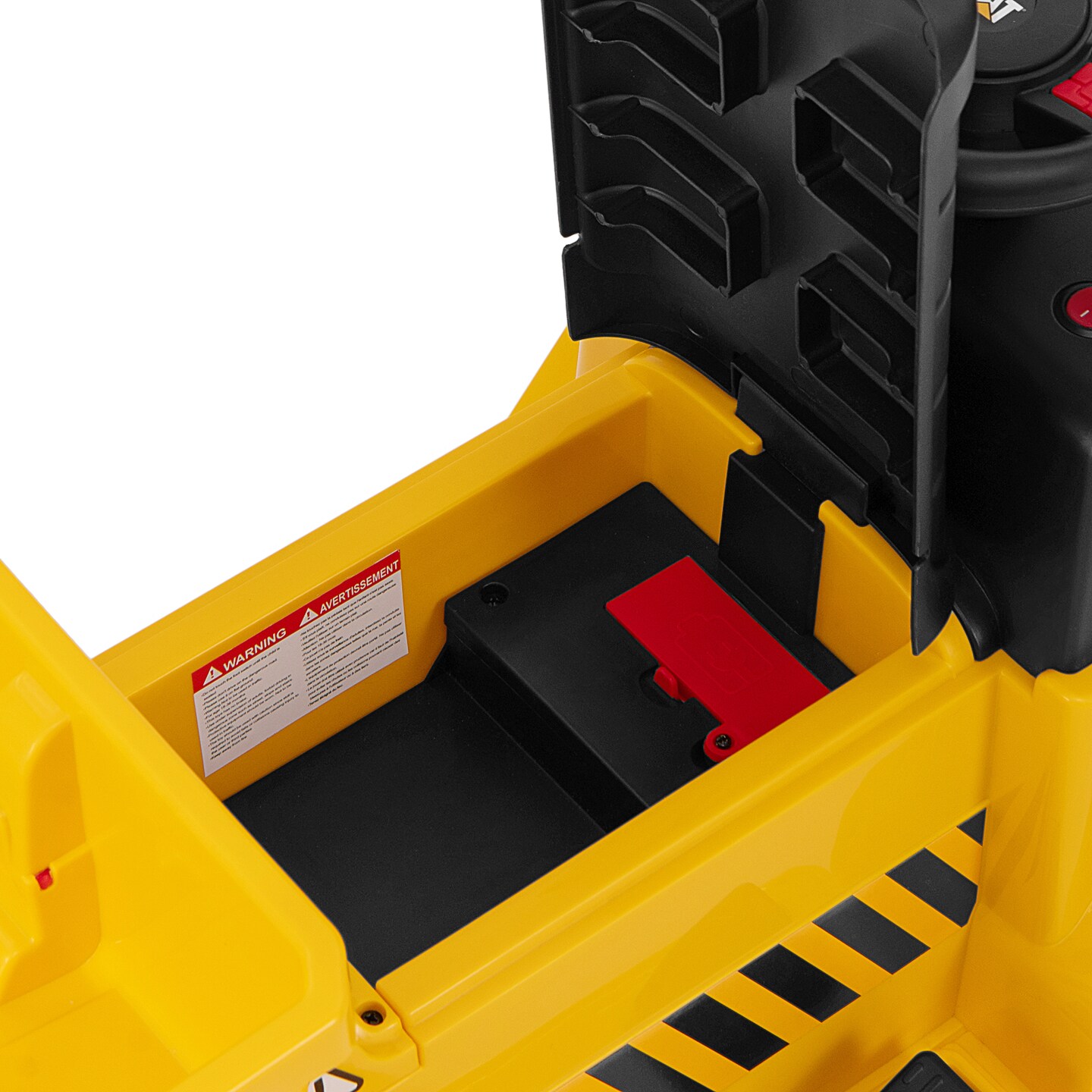 Yellow Electric 6V Licensed Caterpillar Construction Ride-On Vehicle with One-Button Start