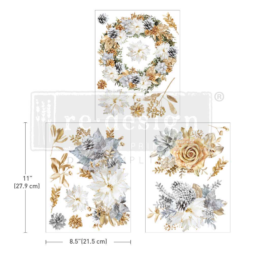 Decor Transfers® 8.5x11 - A Gilded Moment - 3 sheets, 8.5"x11"