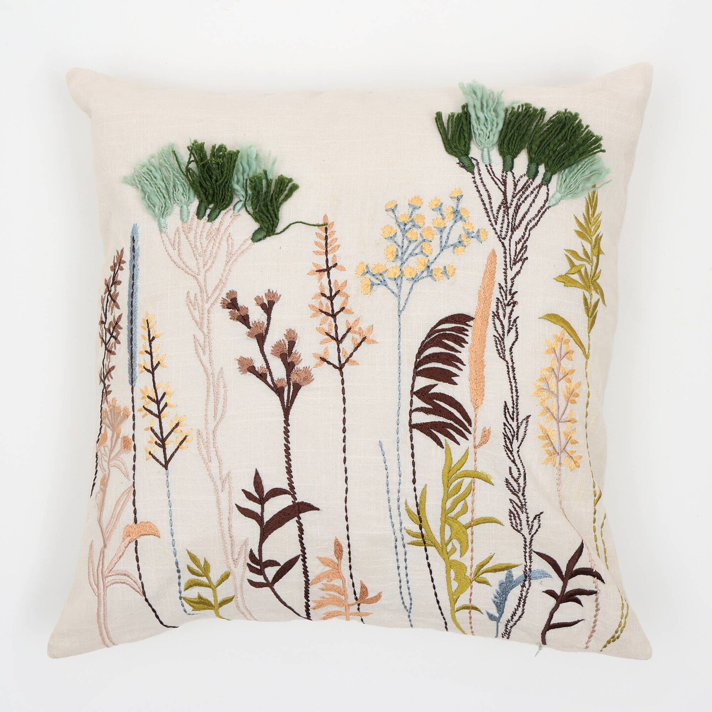 Botanical Bloom Decorative Pillow-Cushion 18X18&#x22; - Elegant Throw Pillow for Living Room, Bedroom &#x26; Home Decor