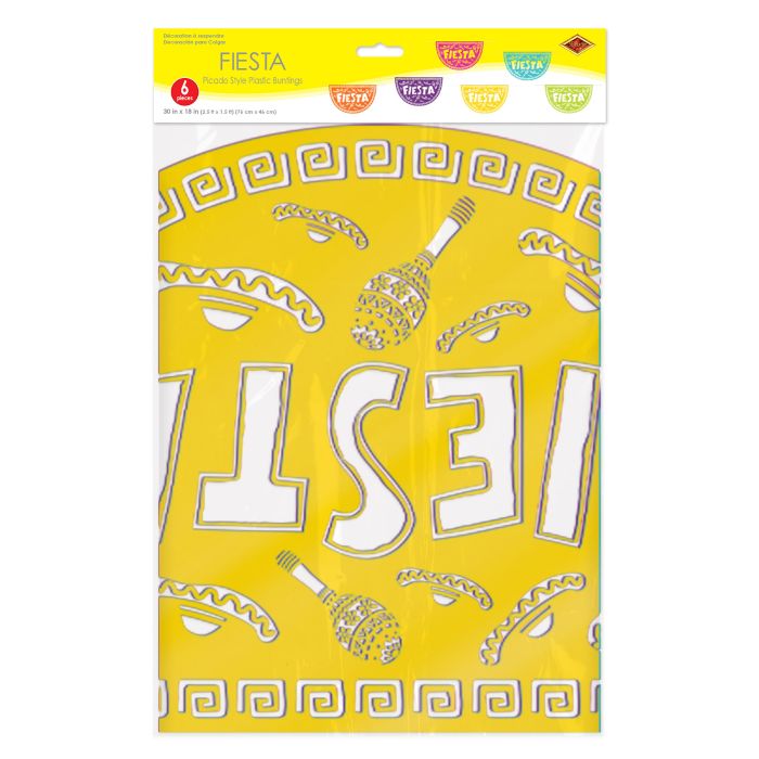72 Piece Beistle Fiesta Picado Style Plastic Buntings