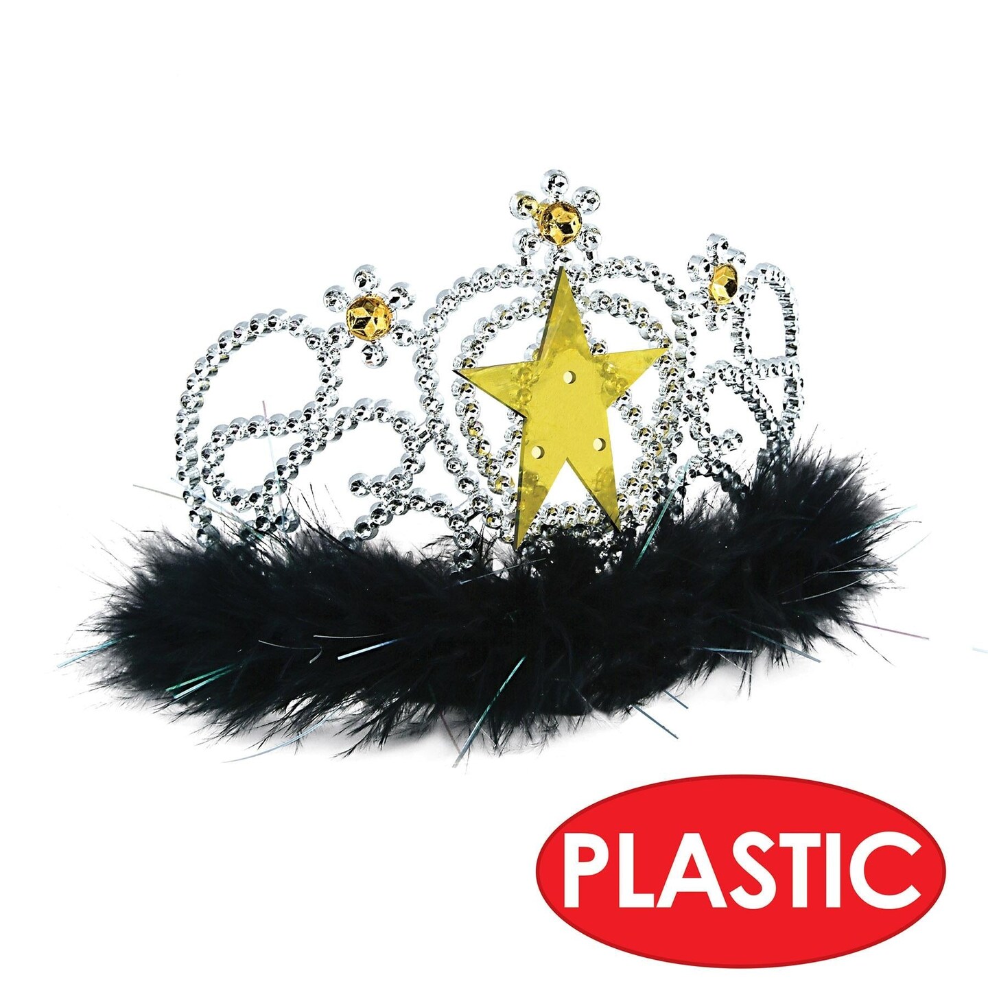 6 Pack Beistle Plastic Light-Up Star Tiara