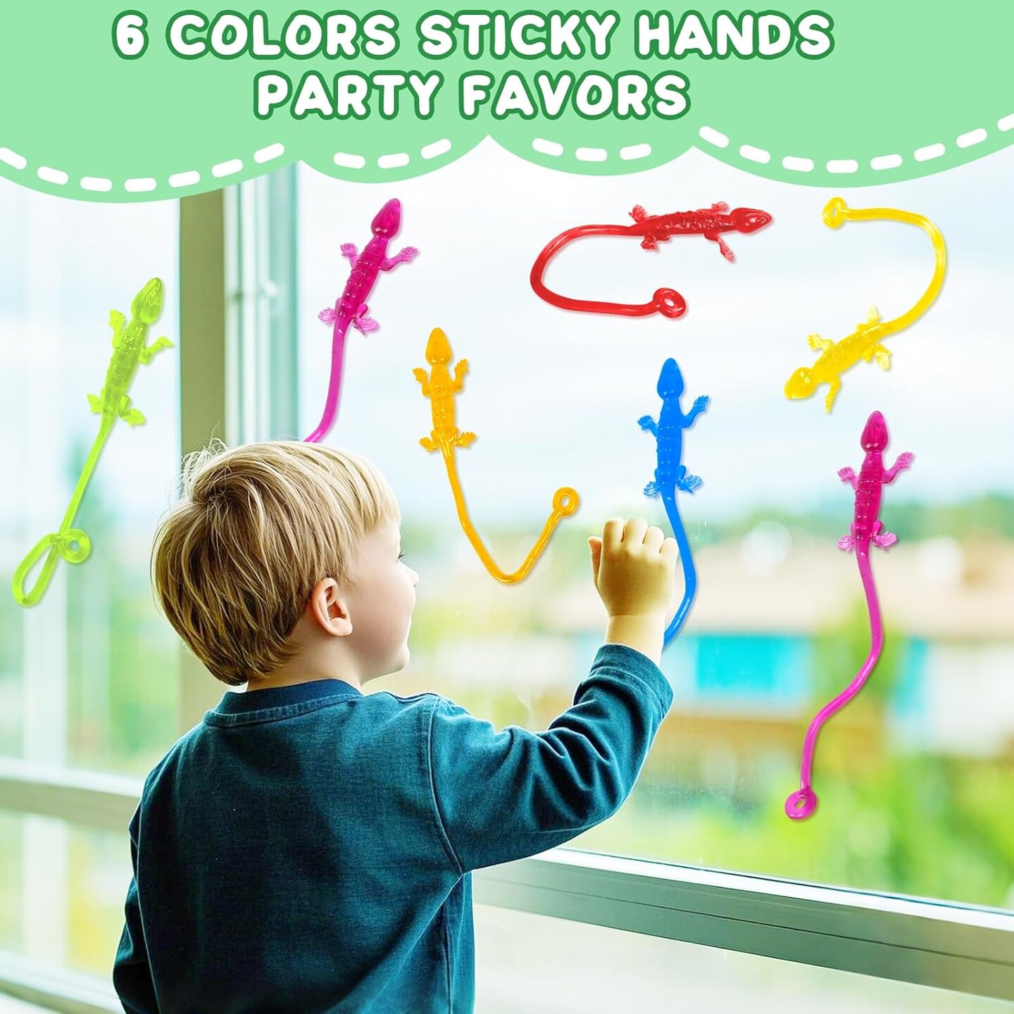 30pcs Sticky Gecko Toys Party Favors Kids Goodie Bag Stuffers Sticky Finger Bulk Stretchy Lizard Toys Treasure Box Prize Pinata Fillers Classroom Rewards Birthday Party Supplies Treat Toddler Boy Girl