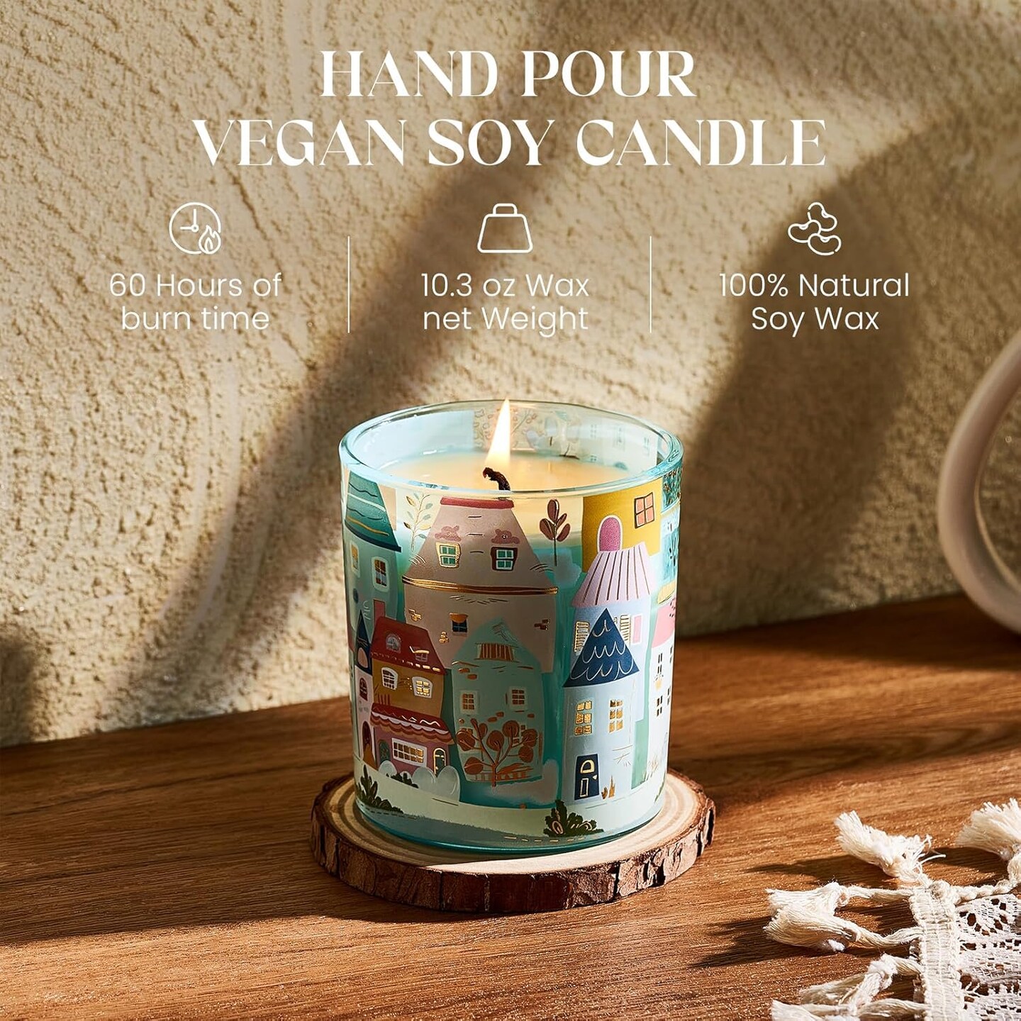 New York City Scent Soy Wax Aesthetic Candle - 10.2 oz | Natural Fragrance for Home&#x26; Book Candles | for Housewarming, Hostess Gifts&#x26;Home Deor,Thank You Gifts