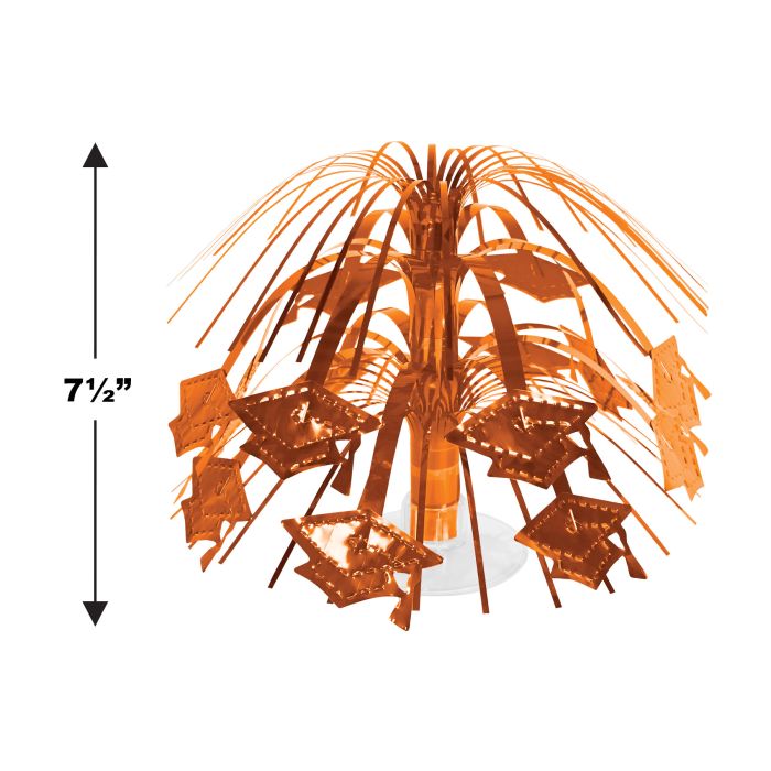 12 Pack Beistle Orange Grad Cap Mini Cascade Centerpiece