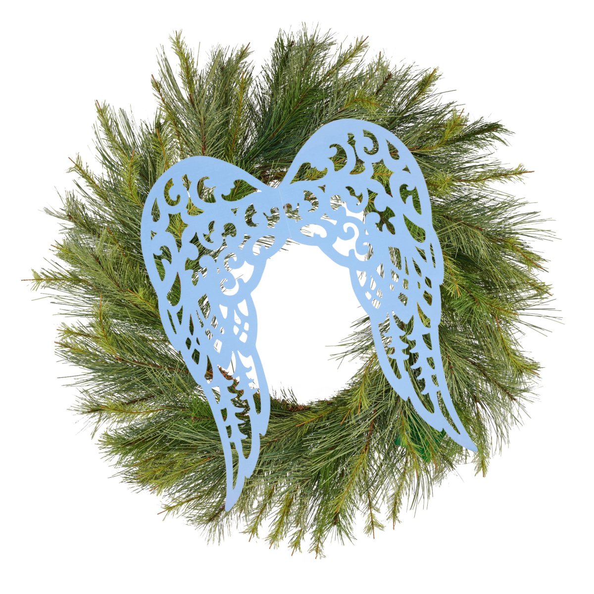 24&#x22; Metal Filigree Angel Wings: Light Blue