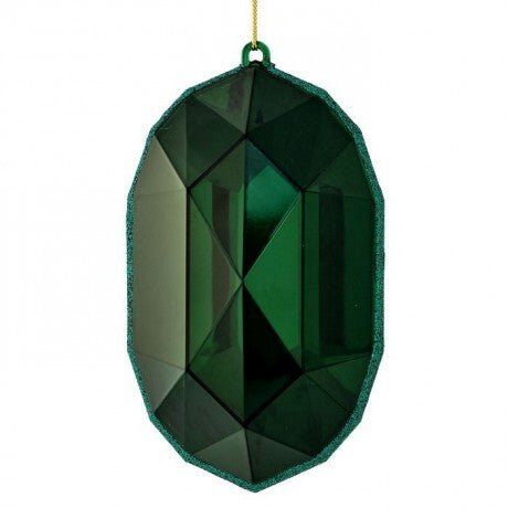 6.5&#x22; Acrylic Oval Jewel Ornament: Emerald Green