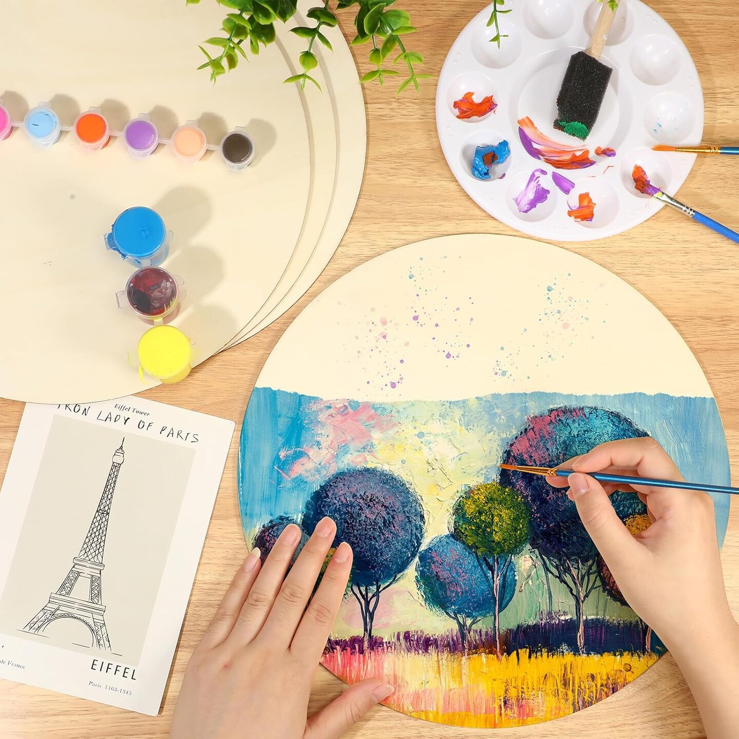 20 Pcs 12 Inch Wood Rounds for Crafts Unfinished Blank Wooden Circle Signs Discs