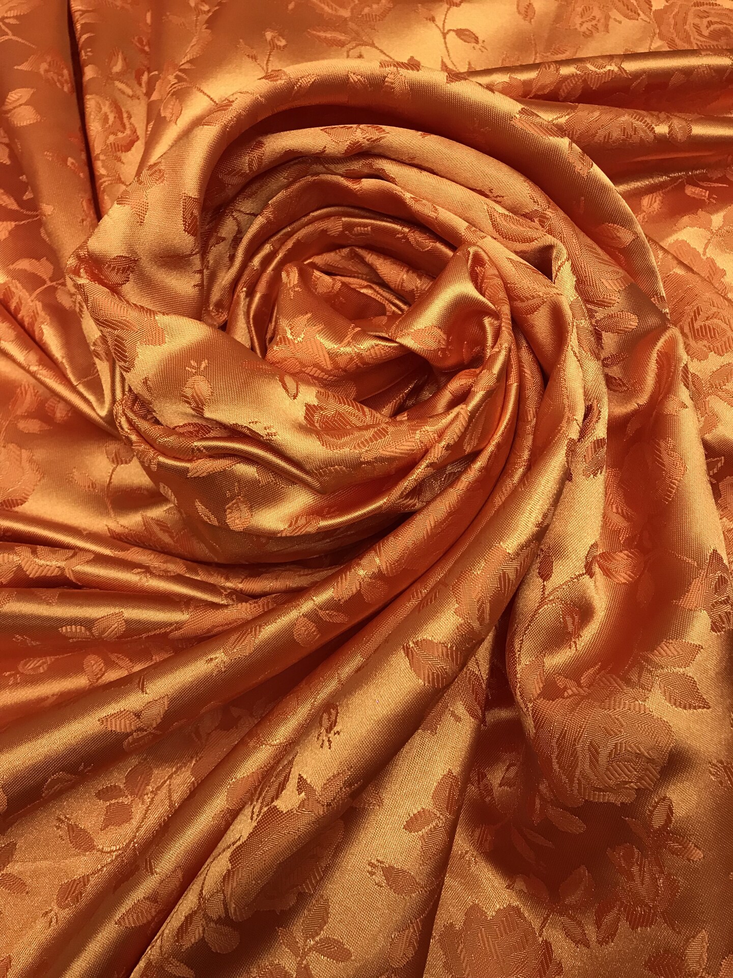1 Yard Rust Jacquard Satin Reversible Fabric for Tablecloth Drapery Overlay Sewing Crafts 58/60 Inch Width
