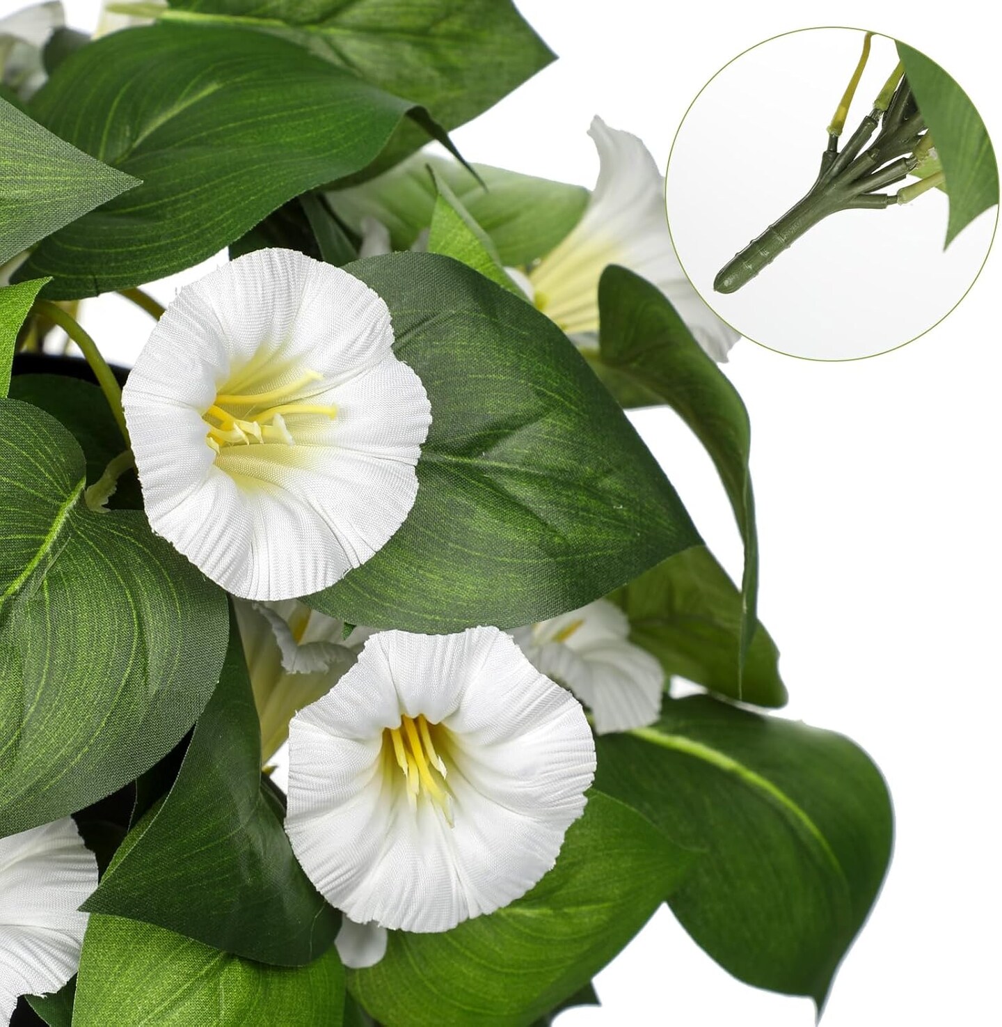 2 Pack - Artificial Morning Glory (White) 1"D x 1"W x 25.6"H