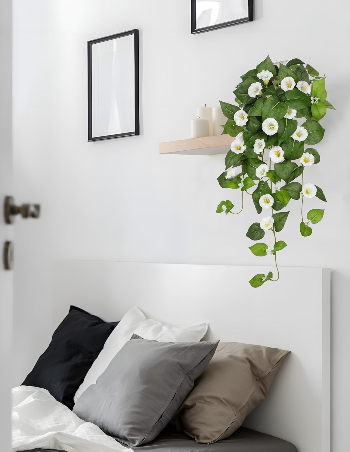 2 Pack - Artificial Morning Glory (White) 1"D x 1"W x 25.6"H