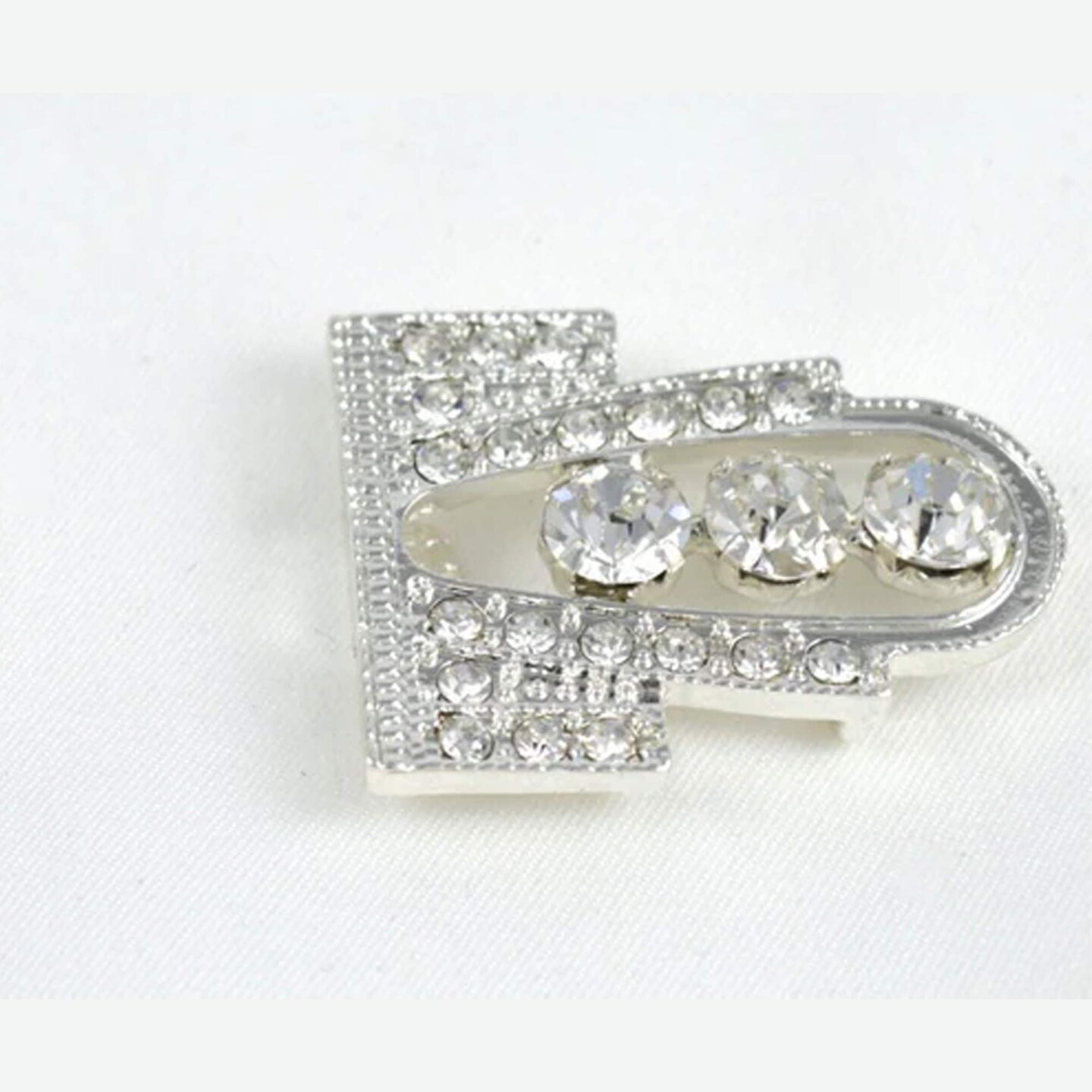 1 Buckle Silver Rhinestone Clasp 2.6" Vintage Hook Closure for Coats, Invitations & Gift Boxes