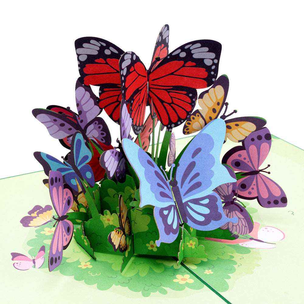Paper Love 3D Butterflies Pop Up Card, Gift for Birthday, Wedding, Anniversary, Thank You, Get Well, All Occasion or Just Because - 5" x 7" Cover - Includes Envelope and Note Tag