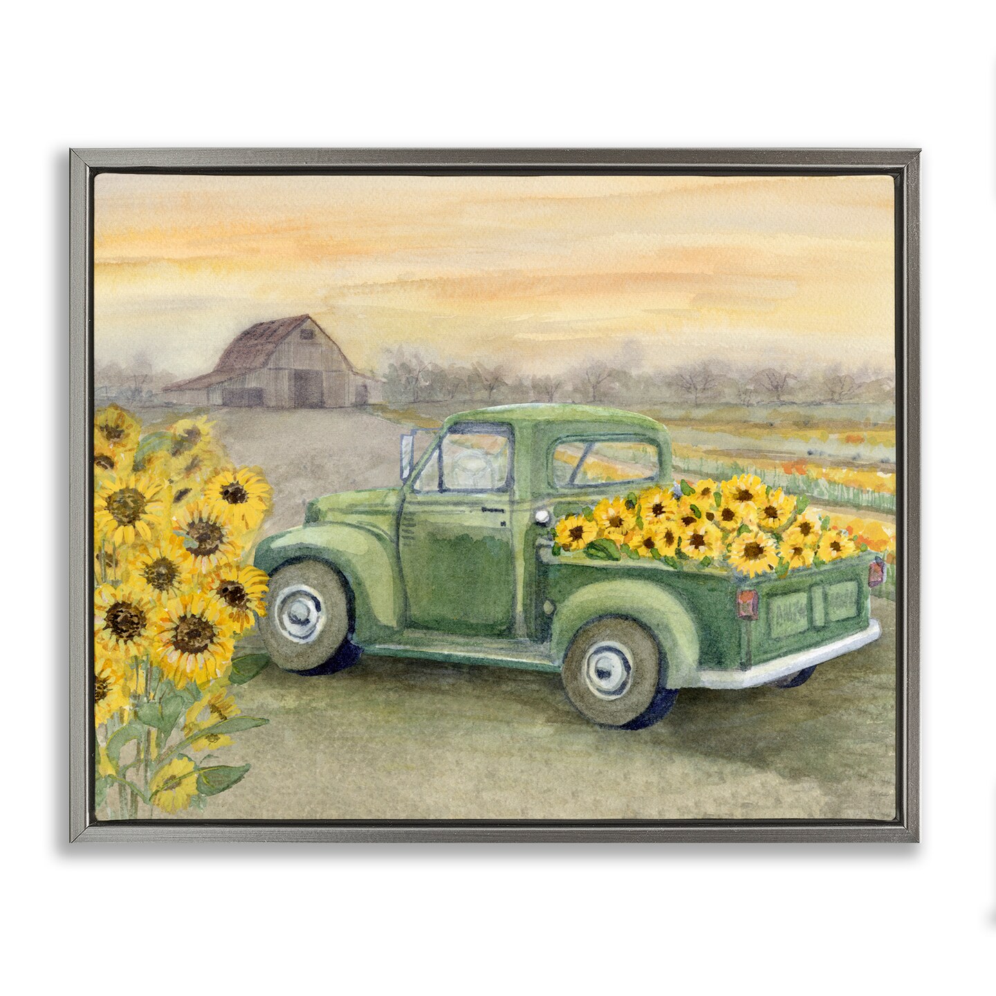 Stupell Industries Wild Sunflower Truck Harvest Floating Frame, design by Patti Bishop