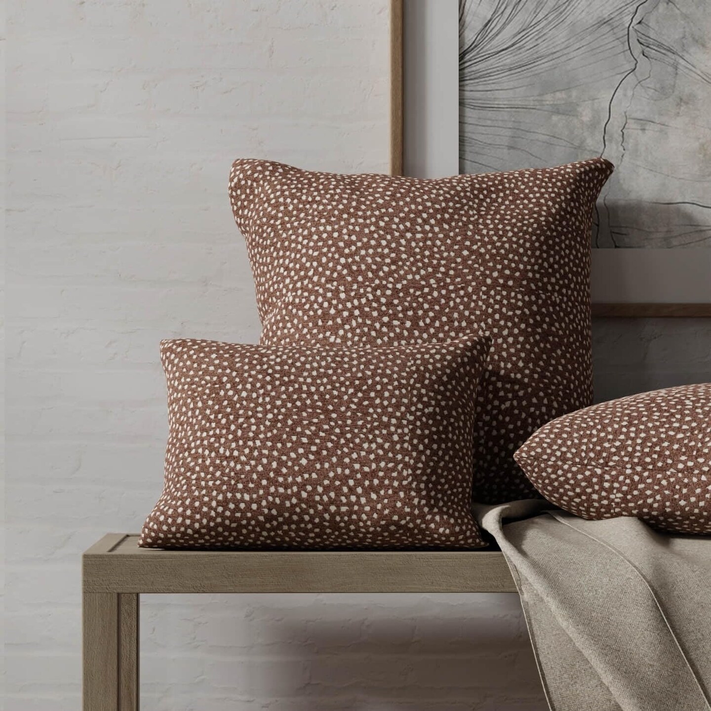 Brown Abstract Animal Print Chenille Woven Pattern Upholstery Fabric by The Yard - SKU: Bauer Mocha