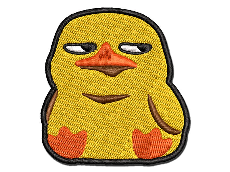 Suspicious Duck Bombastic Side Eye Multi-Color Embroidered Iron-On or Hook & Loop Patch Applique