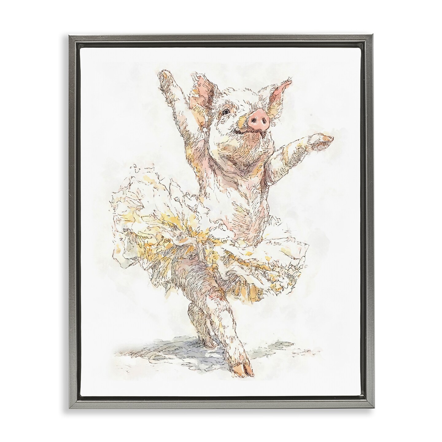 Stupell Industries Ballet Pig Tutu Floating Frame, design by Ziwei Li