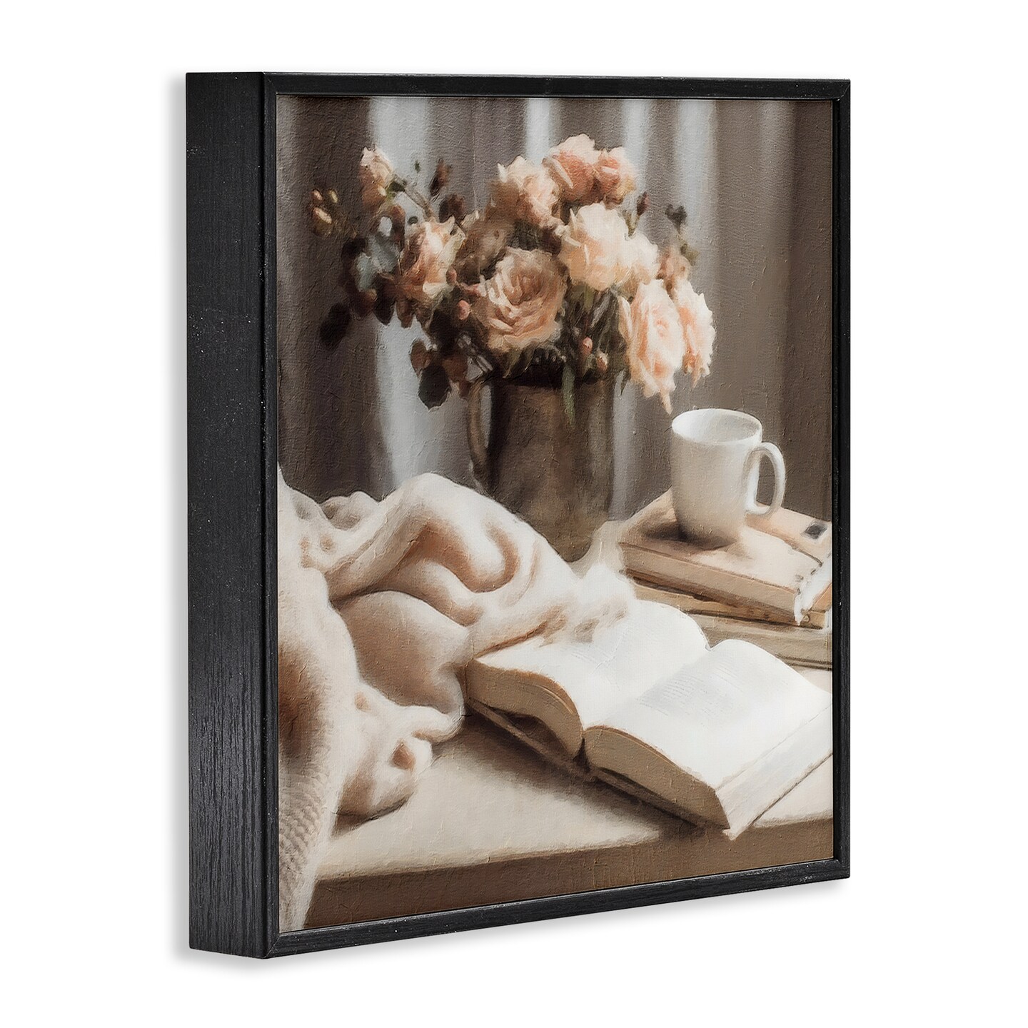 Stupell Industries Morning Coffee Floral Journaling Framed Giclee, design by Riley B