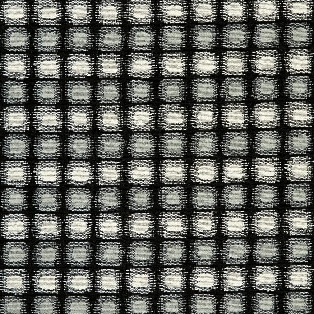 Black Made in America Abstract Geometric Woven Pattern Upholstery Fabric by The Yard - SKU: Redding Onyx
