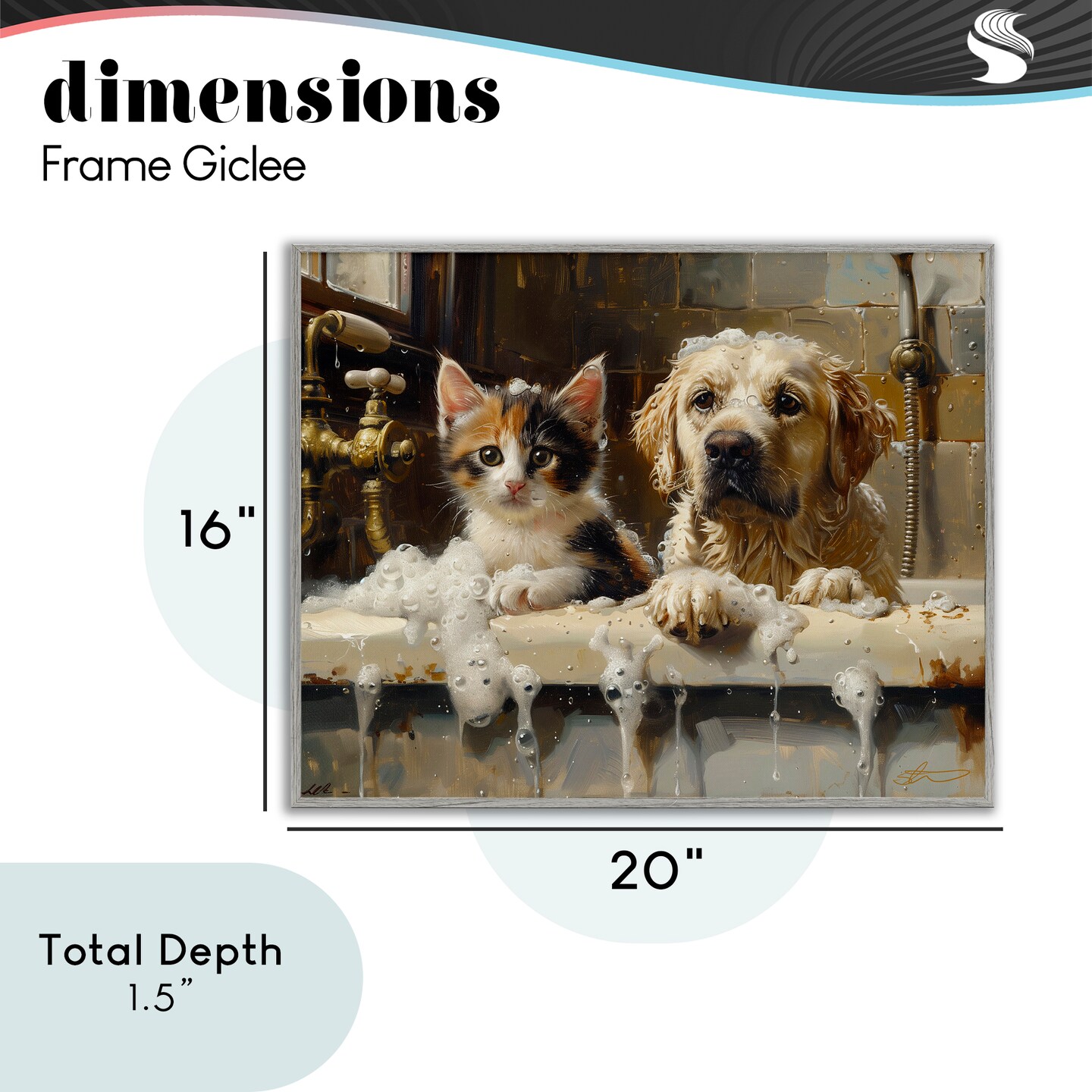Stupell Industries Bath Buddies Cat & Dog Framed Giclee, design by Shawna Stewart