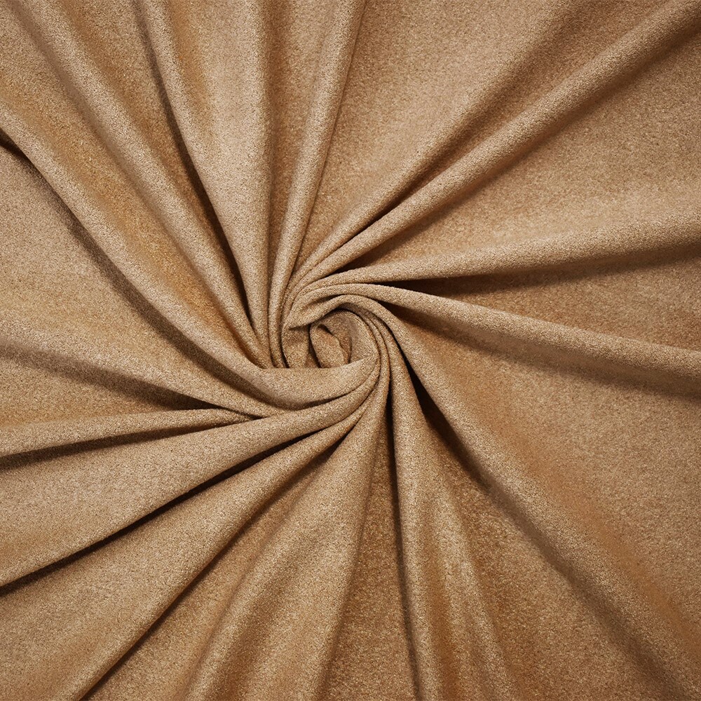 Light Natural Brown Stretch Spandex Solid Microsuede Knit Fabric By the Yard