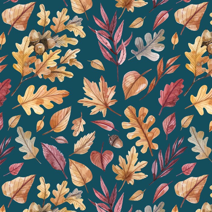 Colors of Fall Blue Anti-Pill Premium Fleece Fabric | By The Yard