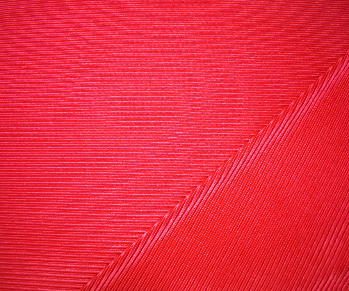 Coral Red Poly Stretch Spandex Pleated Interlock Knit Fabric By the Yard