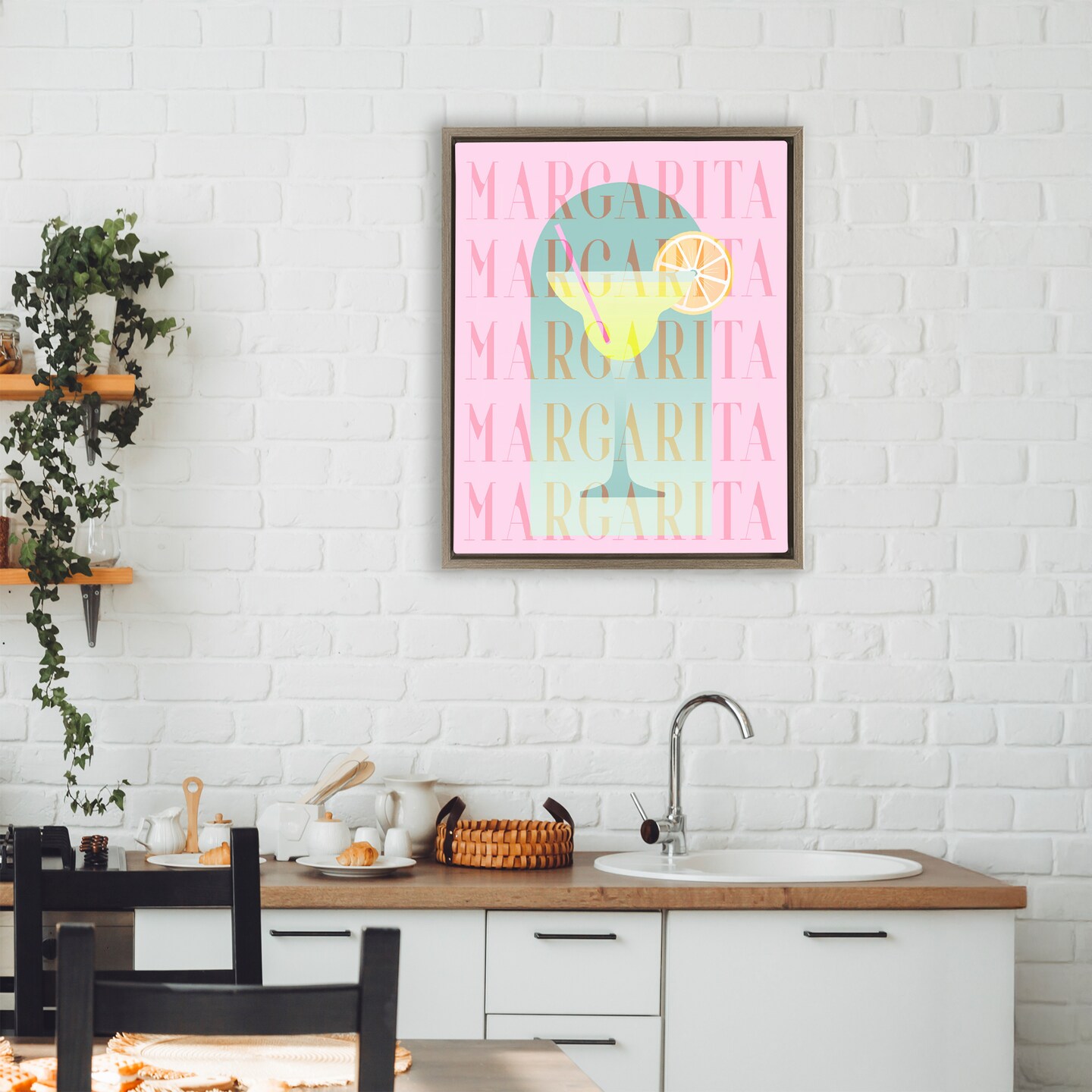 Stupell Industries Retro Pastel Margarita Floating Frame, design by Lil' Rue