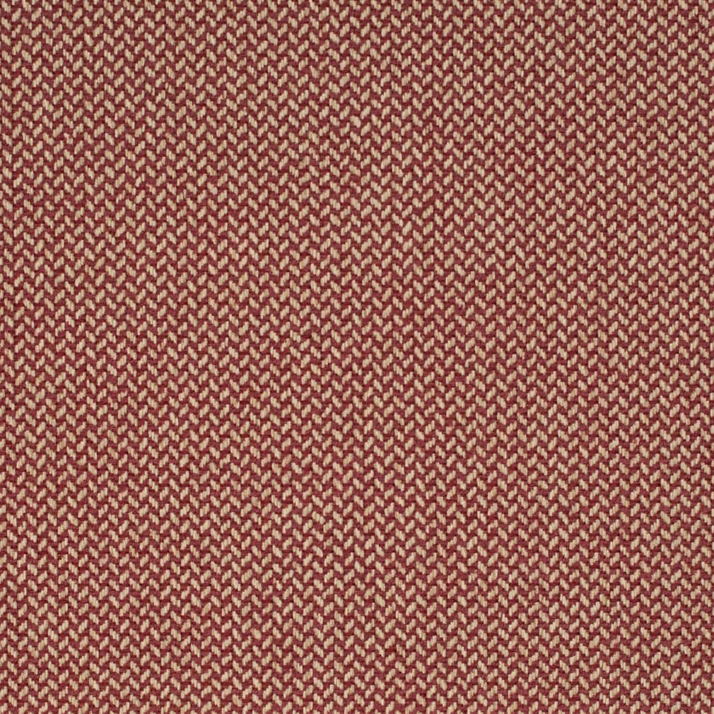 Red Performance Pet Friendly Herringbone Small Scale Woven Pattern Tweed Upholstery Fabric by The Yard - SKU: Fowler Burgundy