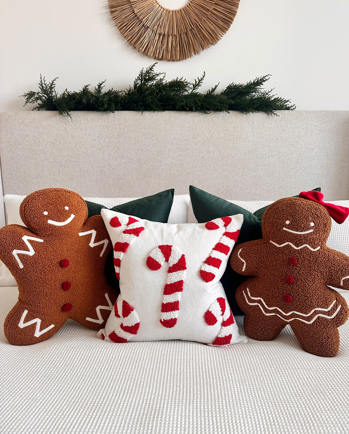 Ms. Gingerbread Stuffed Accent Pillow – Handcrafted Holiday Décor by Busa Designs