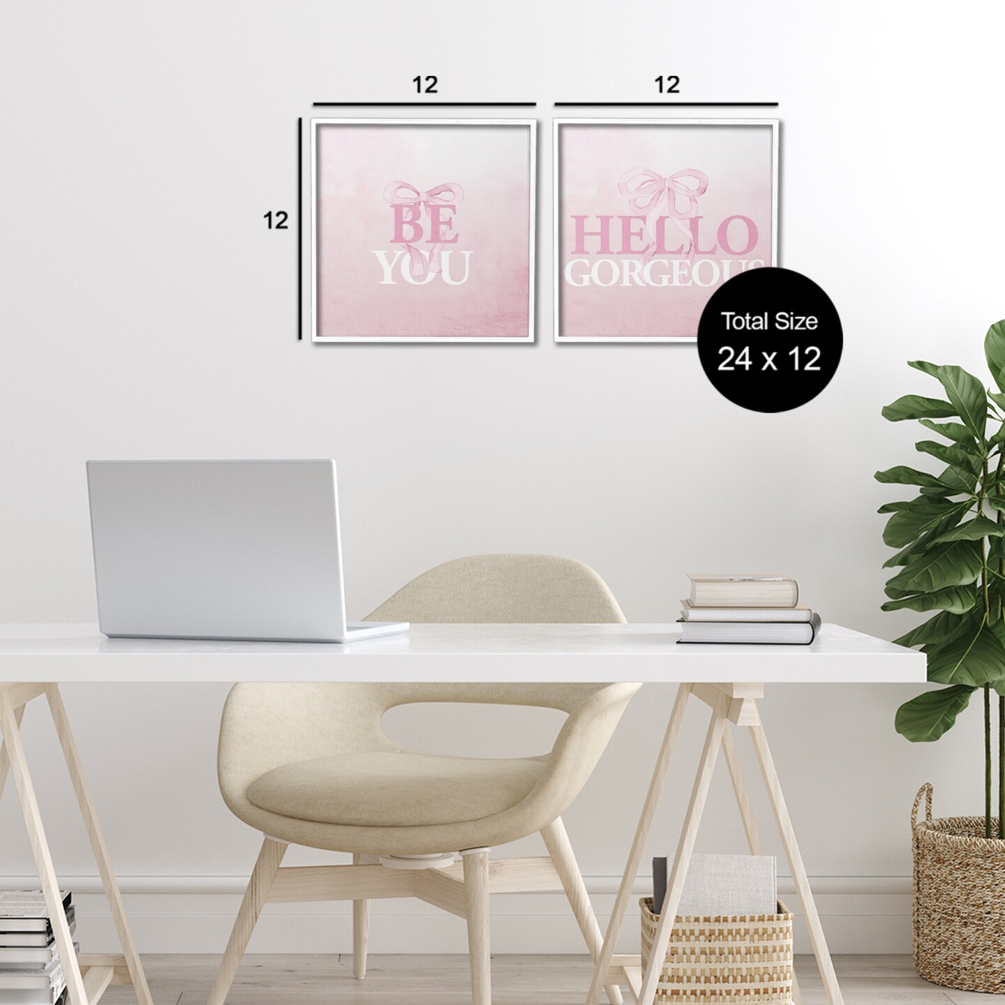 Stupell Industries Pink Feminine Empowerments 2pc Framed Giclee Set, design by Kim Allen