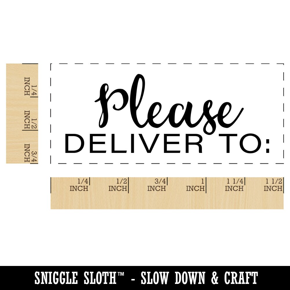 Please Deliver To Label Letter Package Mail Self-Inking Rubber Stamp Ink Stamper for Business Office