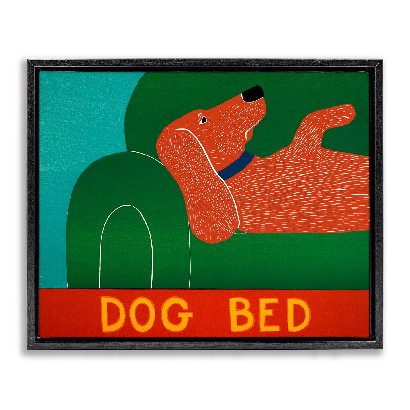 Stupell Industries Dog Bed Couch Floating Frame, design by Stephen Huneck