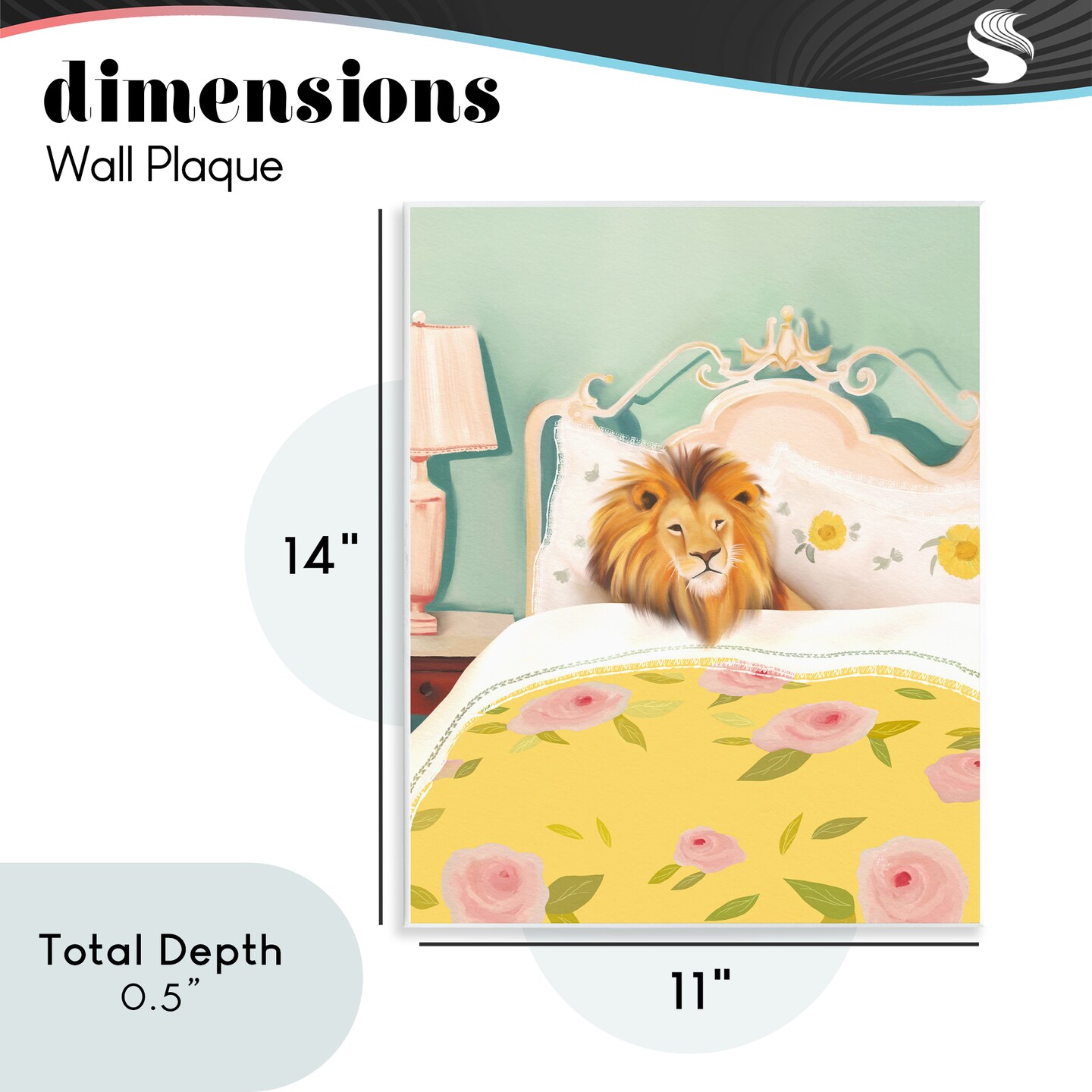 Stupell Industries Good Morning Lion in Bed Wall Plaque, design by Leah Straatsma