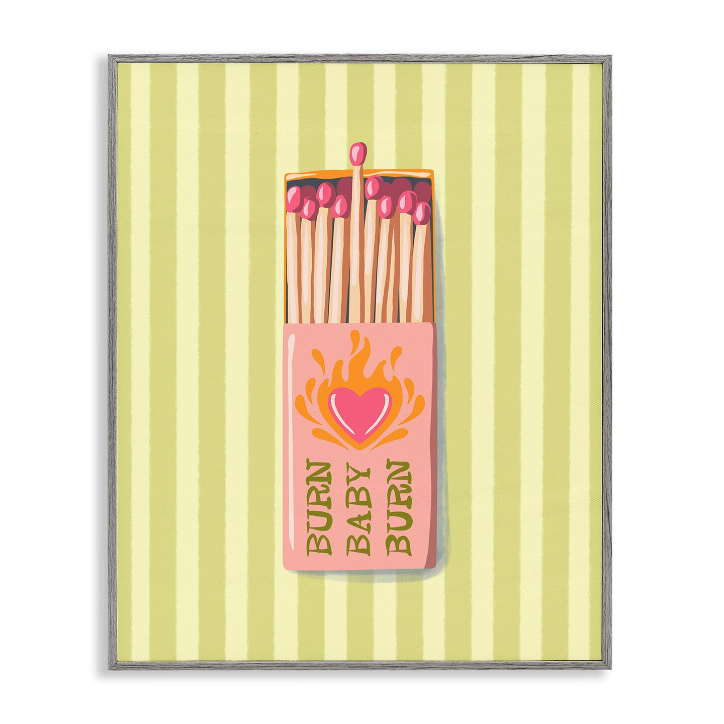 Stupell Industries Burn Baby Matches Framed Giclee, design by Elyse Anastacia