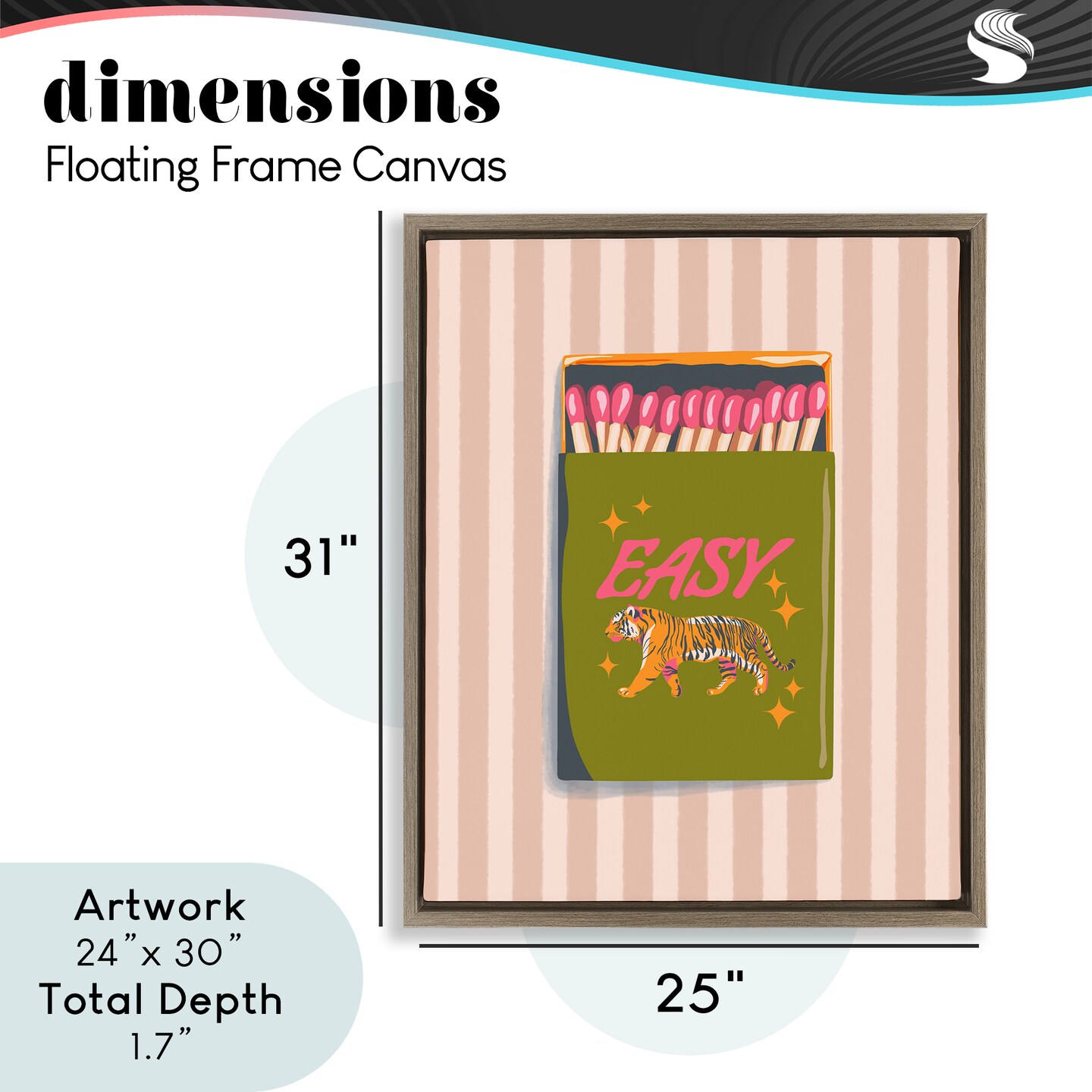 Stupell Industries Easy Tiger Retro Matches Floating Frame, design by Elyse Anastacia