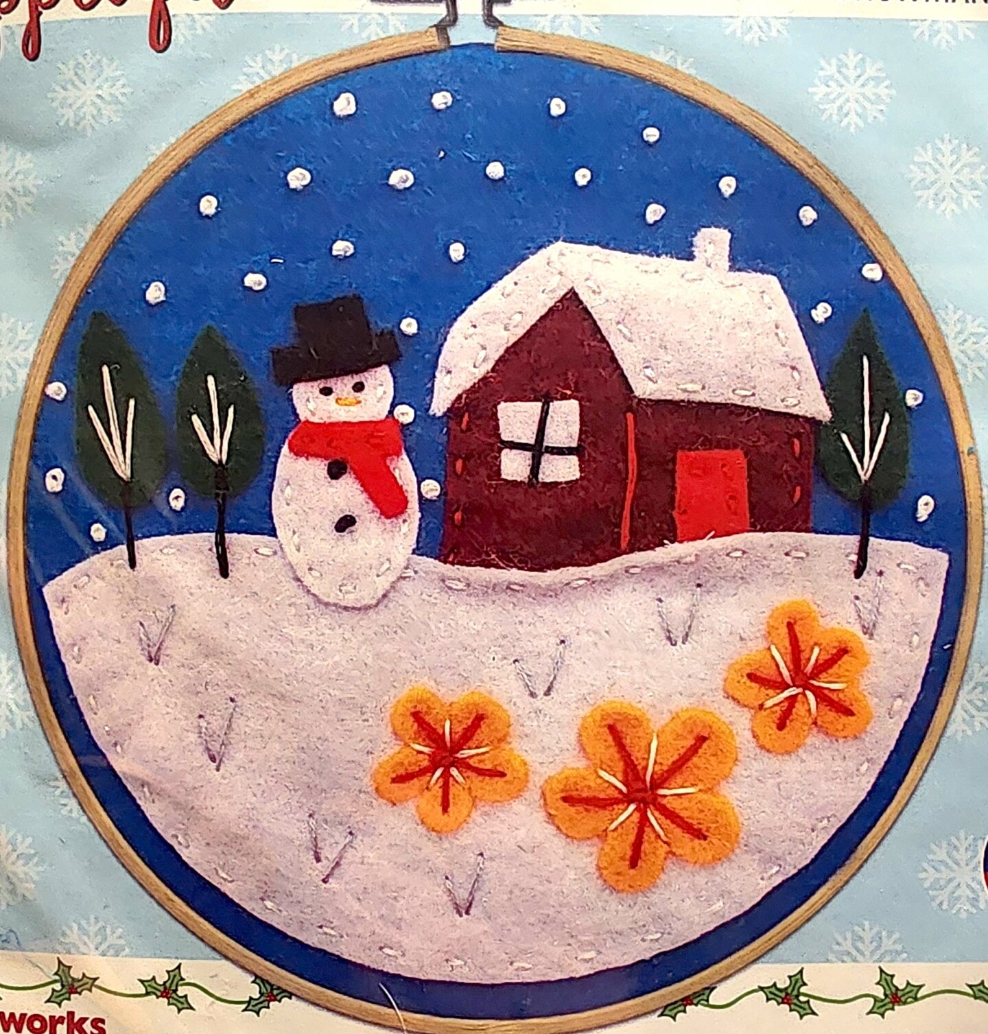 DIY Design Works Snowman Scene Christmas Felt Craft Project Kit