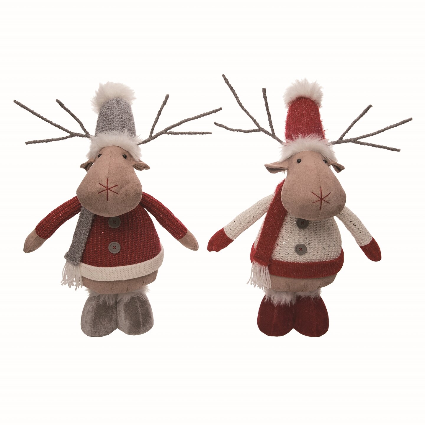 Plush Short Standing Reindeer Set of Two Christmas Decor | Michaels
