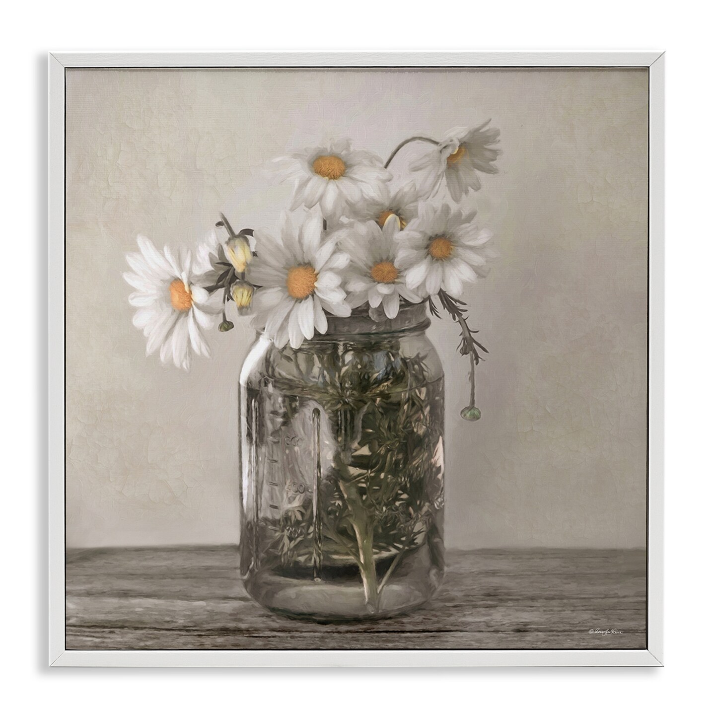 Stupell Industries Joy In A Jar Daisies Framed Giclee, design by Robin-Lee Viera