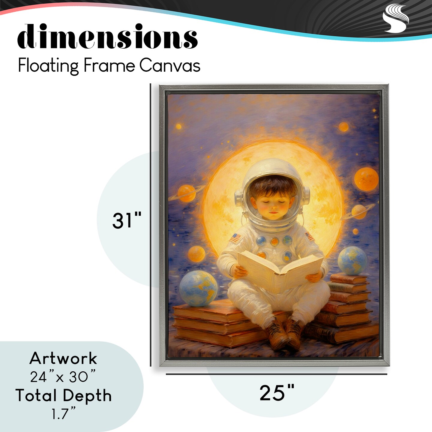 Stupell Industries Astronaut Child Learning Floating Frame, design by Angie Hawke